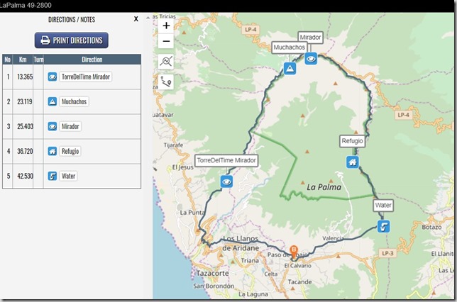 La Palma route